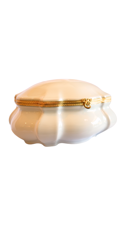 Limoges Porcelain Jewelry Box with Gilt Brass Mounts