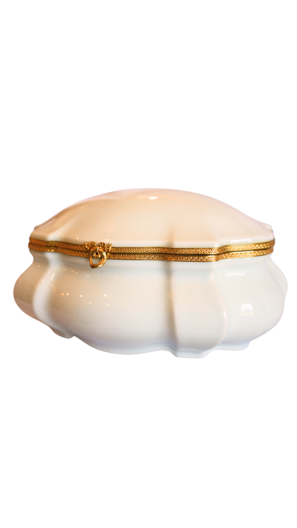 Limoges Porcelain Jewelry Box with Gilt Brass Mounts