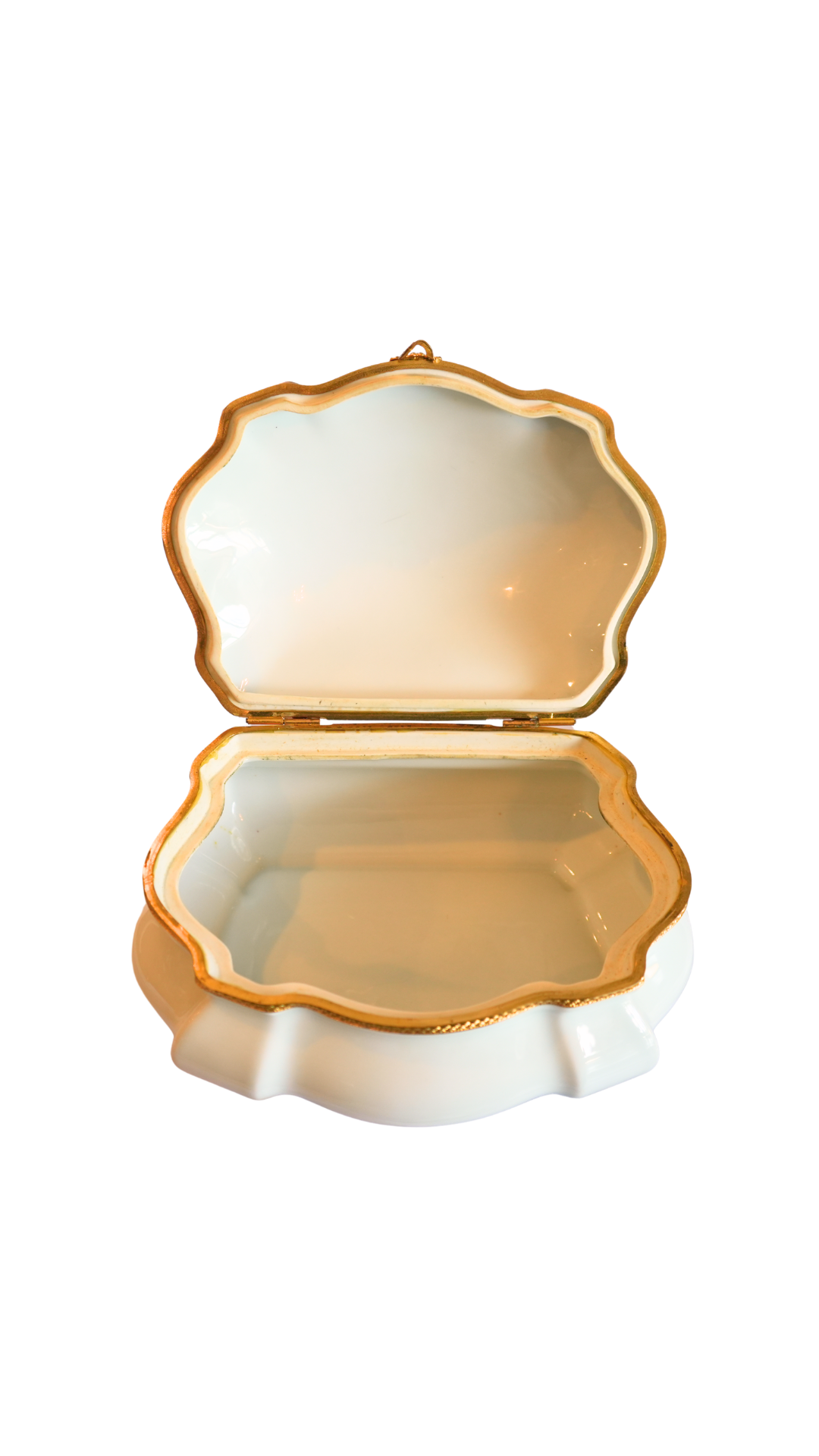 Limoges Porcelain Jewelry Box with Gilt Brass Mounts