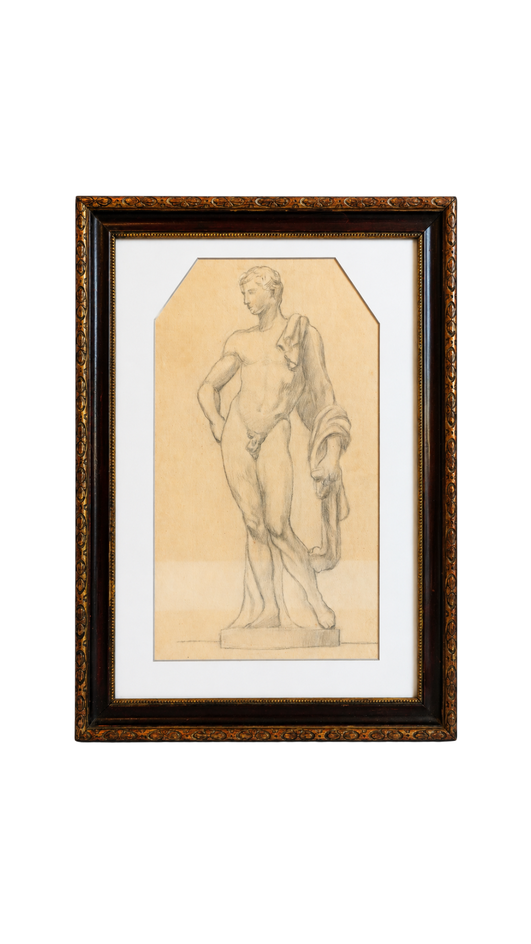 Antique French Academic Figure Study
