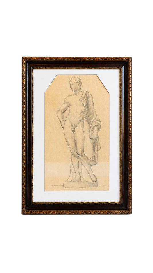 Antique French Academic Figure Study