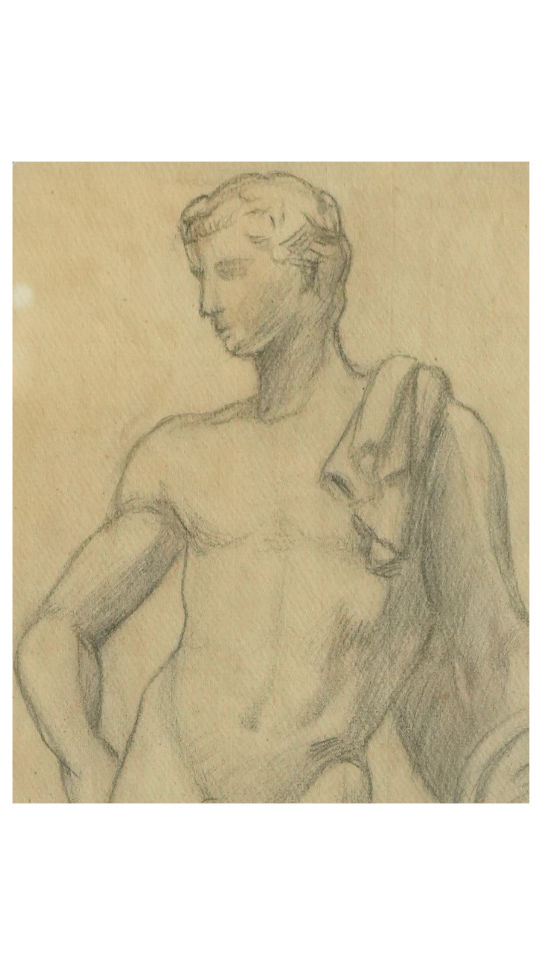 Antique French Academic Figure Study
