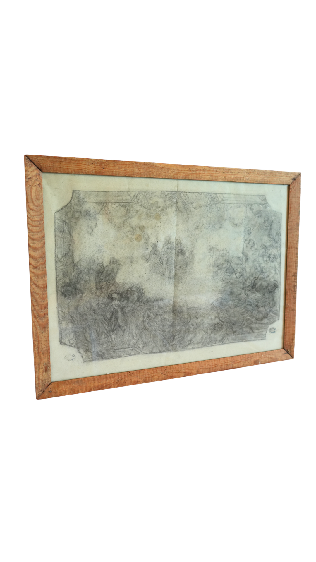Original Armand Point Symbolist Figural Study with Collection Stamps