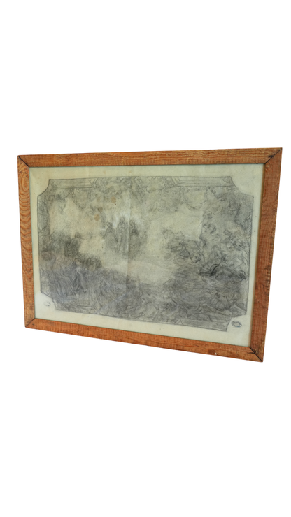 Original Armand Point Symbolist Figural Study with Collection Stamps