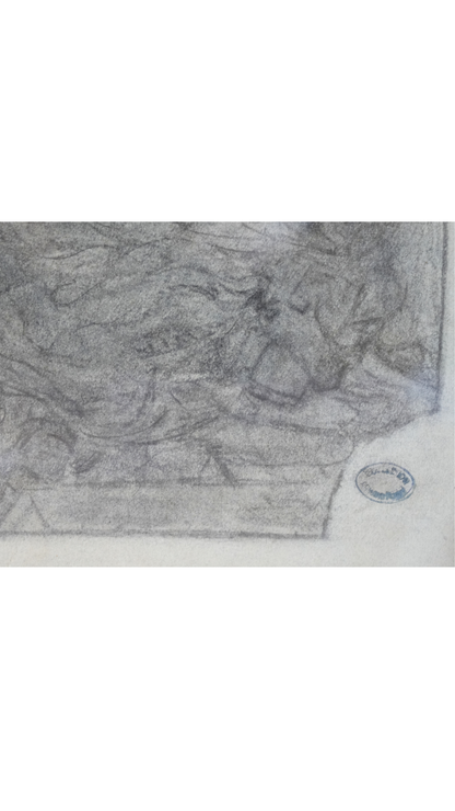 Original Armand Point Symbolist Figural Study with Collection Stamps
