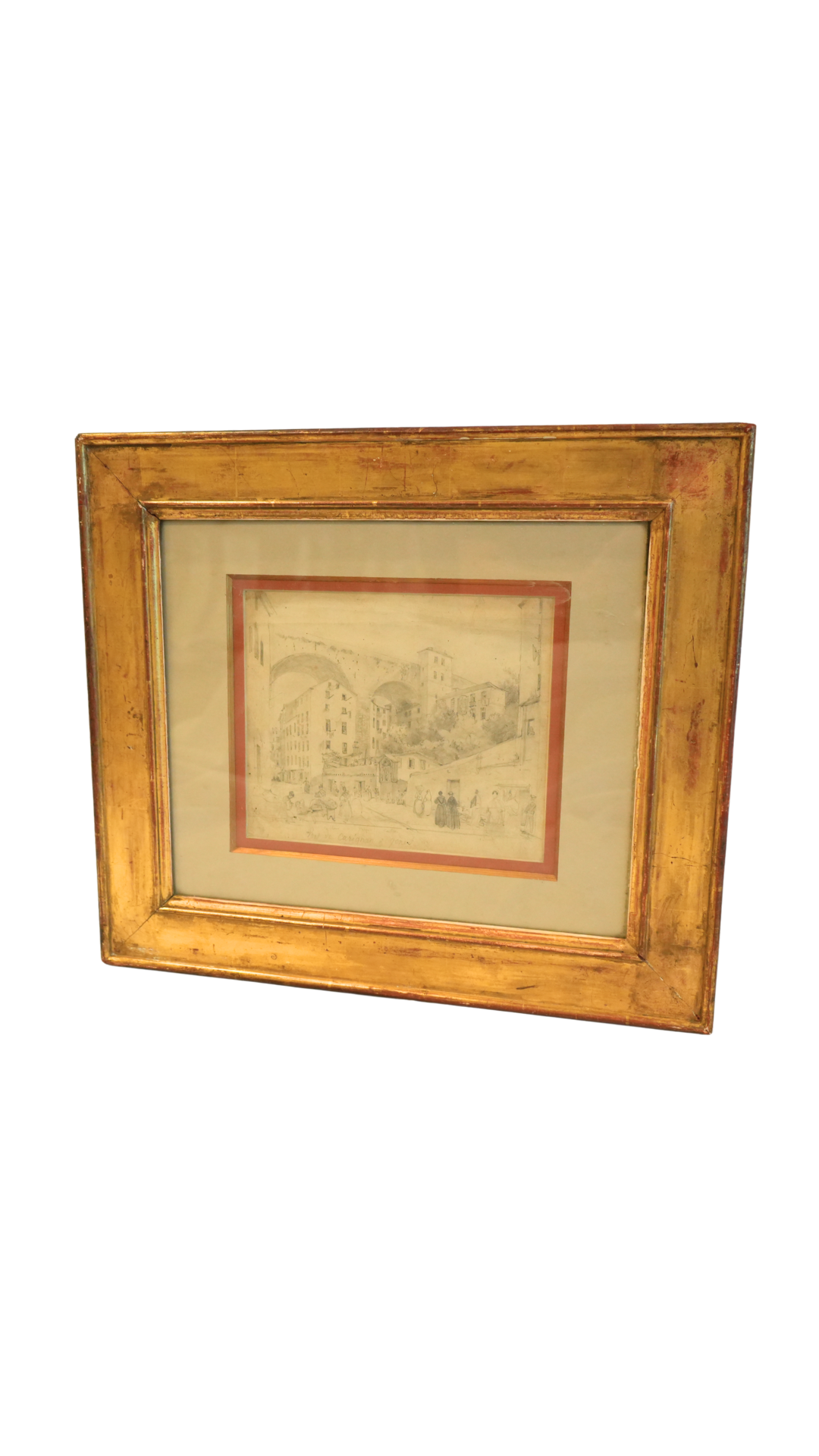c. 1820 Théodore de Jolimont Drawing of the Pont de Carignan, Genoa