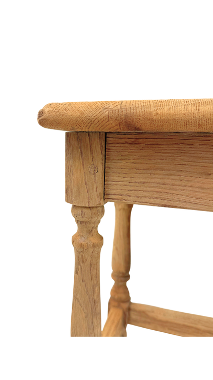 French Oak Stool with Turned Legs