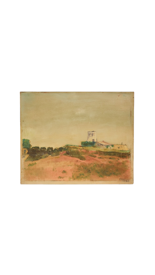 Antique French Landscape Oil Painting Signed