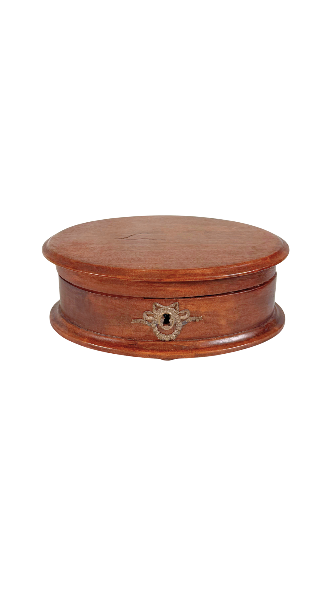 Oval Wooden Jewelry Box with Mirror