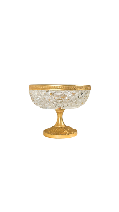 French Cut Crystal & Gilt Bronze Pedestal Compote