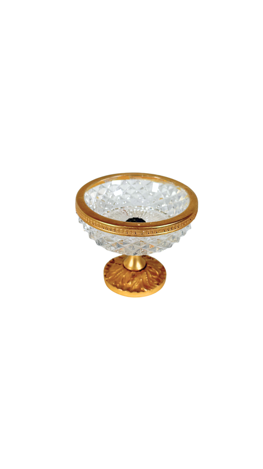 French Cut Crystal & Gilt Bronze Pedestal Compote