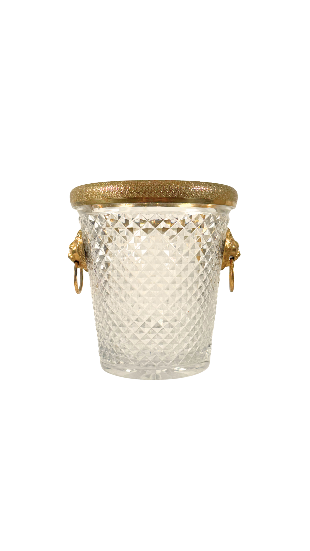 Antique French Cut Crystal & Gilt Bronze Champagne Bucket