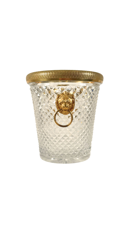 Antique French Cut Crystal & Gilt Bronze Champagne Bucket