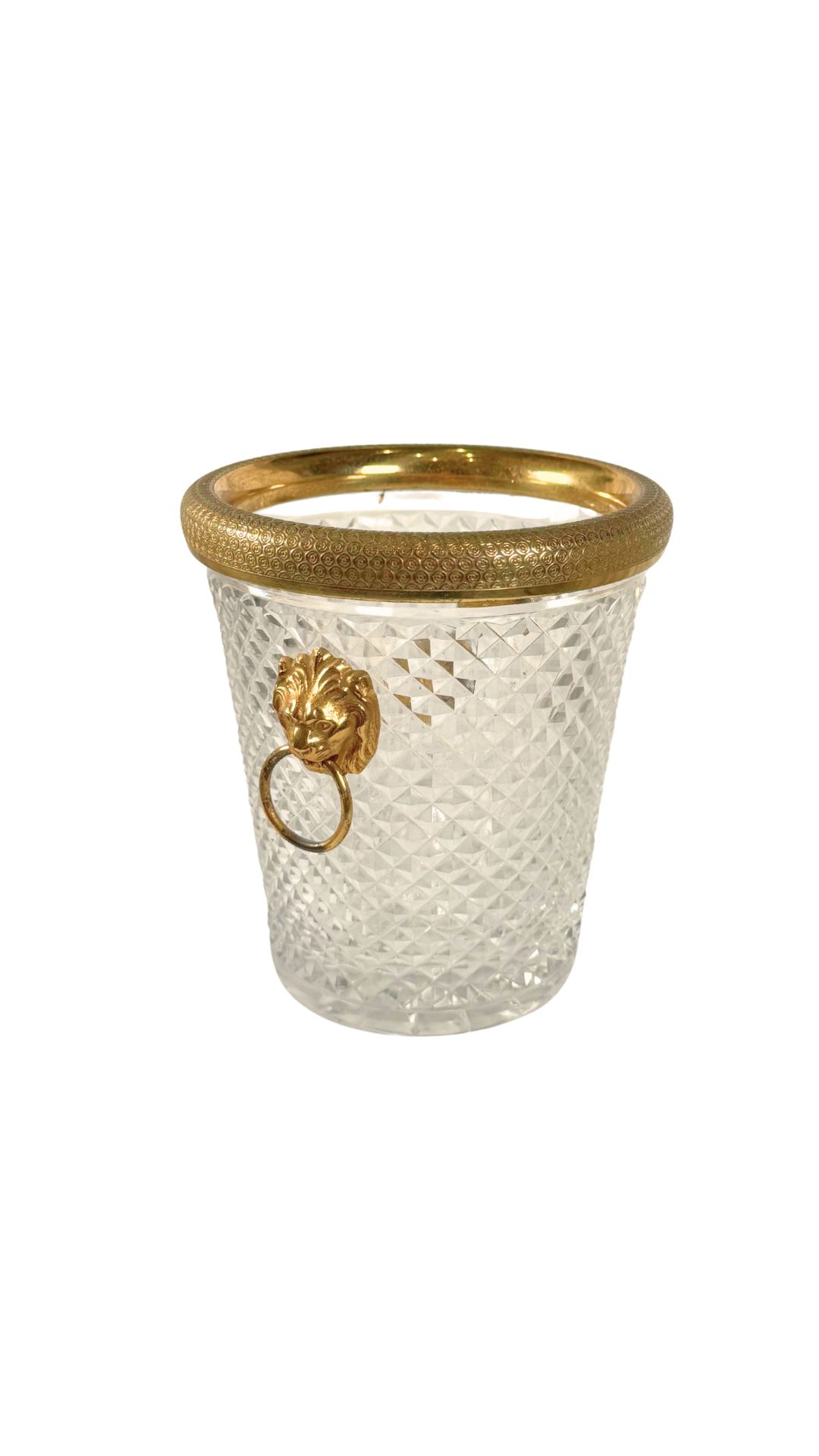 Antique French Cut Crystal & Gilt Bronze Champagne Bucket