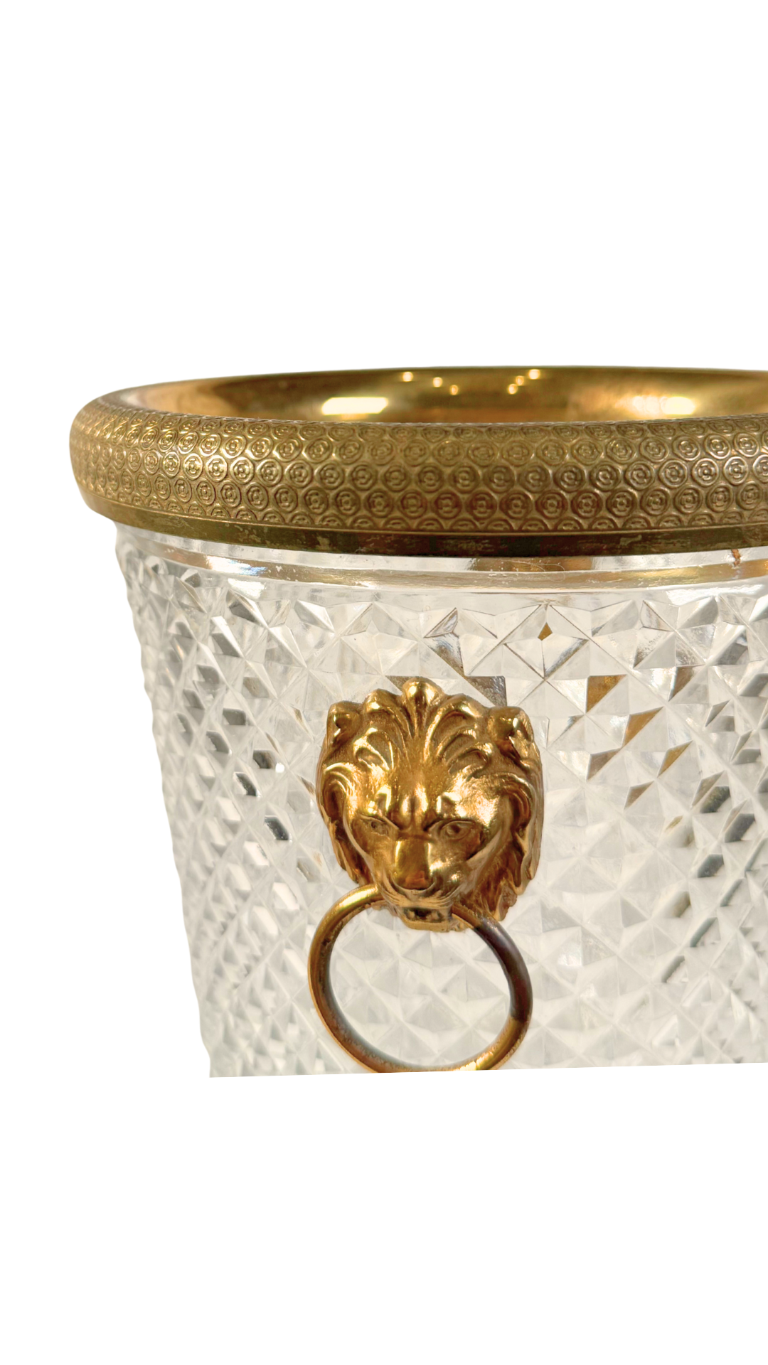 Antique French Cut Crystal & Gilt Bronze Champagne Bucket