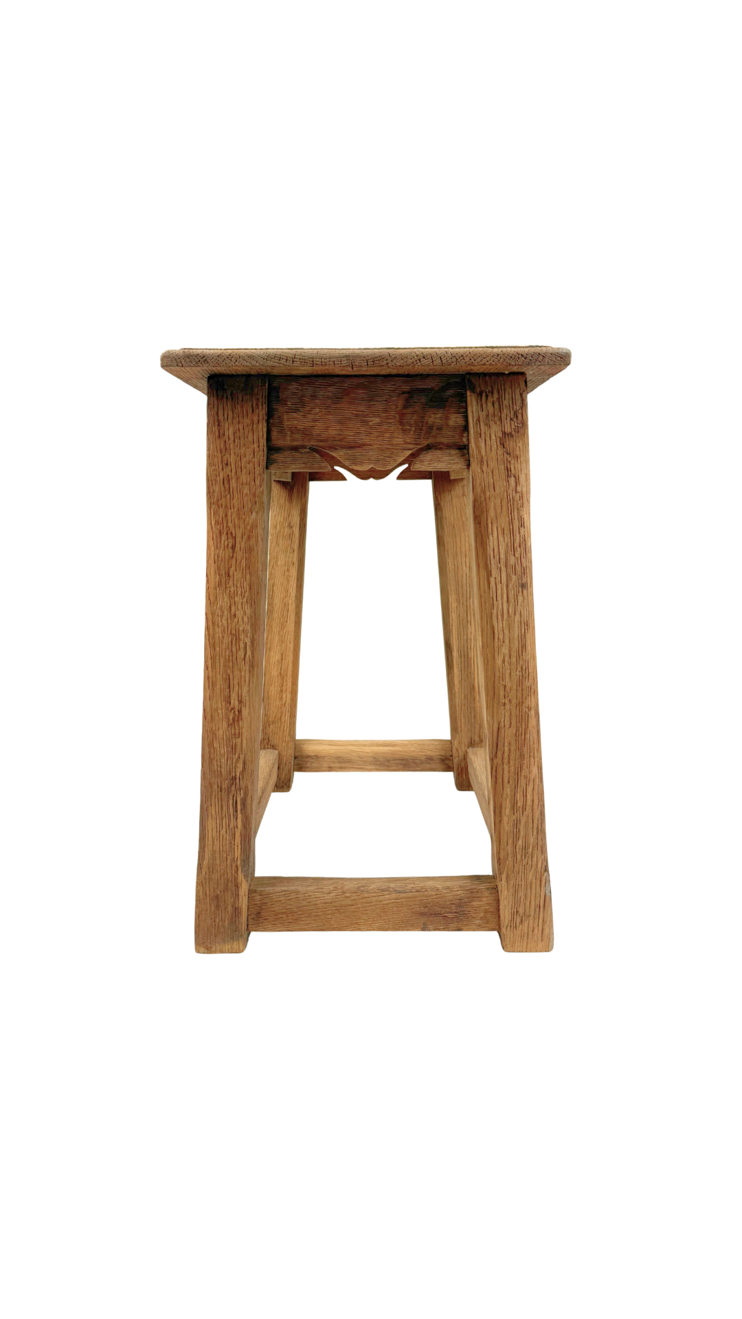 French Oak Side Table with Scalloped Apron
