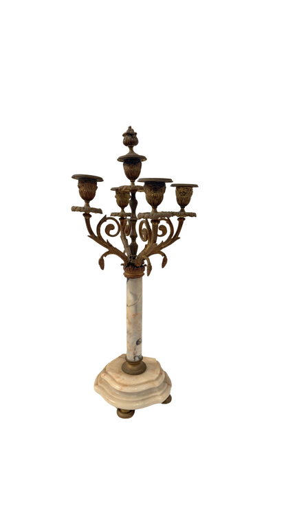 French Marble Candelabra Set