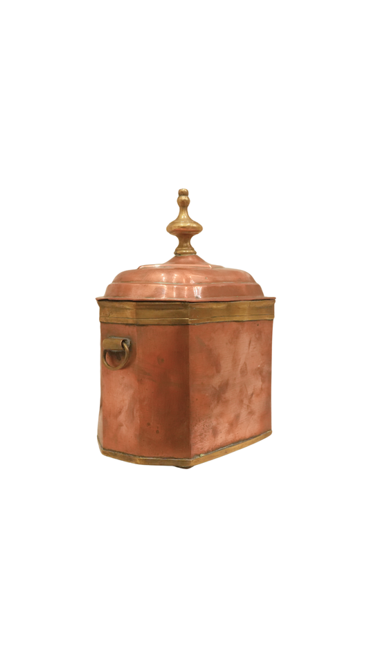 Vintage French Copper and Brass Lidded Decorative Box
