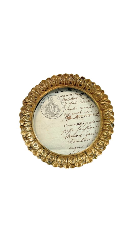 Early 1900s Gilt Oval Frame with Easel Stand