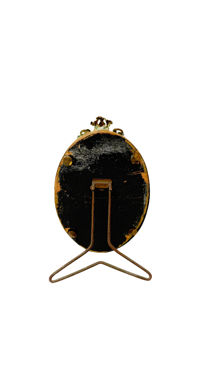 Vintage Oval Gilt Tabletop Frame with Crest Detail